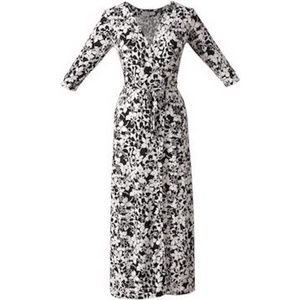 Floral Maxi  Wrap Dress  NWT Size L 3/4 Sleeves V Neck by Meili Women Go